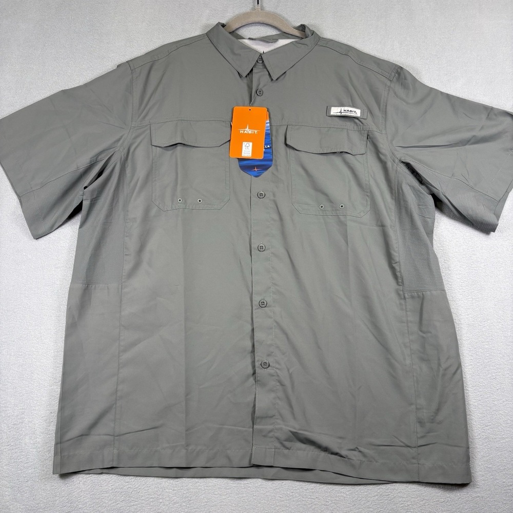 Habit Coastal Villa River Shirt Mens XL Sedona Sage Fishing UPF Quick Dry NWT